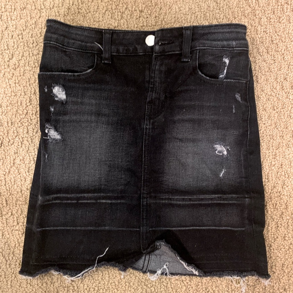 BLANKNYC Black Distressed Denim Mini Skirt
